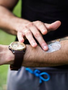 People using a sun screen