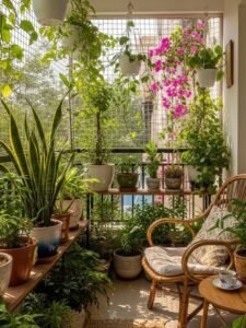 Chennai balcony vegetable garden with mosquito screens